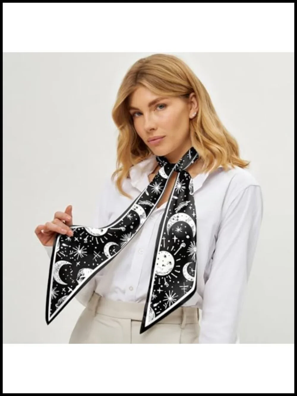2pk Silk Feeling Satin Scarves Long Neck Scarf Hair Head Wrap Handbag Decoration
